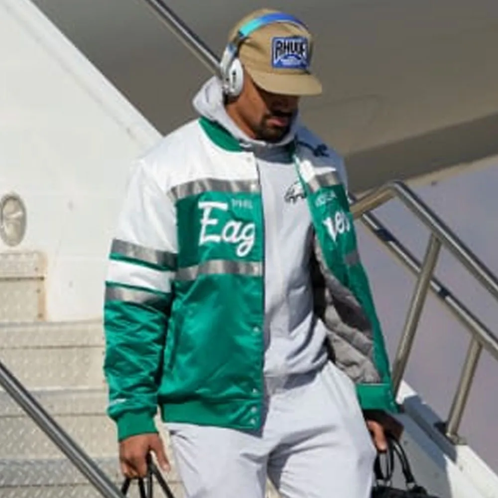 Philadelphia eagles jalen hurts green white jacket