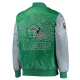 Philadelphia eagles locker room throwback satin varsity jacket green grey 1