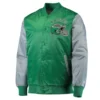 Philadelphia eagles locker room throwback satin varsity jacket green grey 2