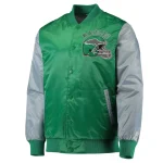 Philadelphia Eagles Locker Room Throwback Green/Grey Satin Jacket