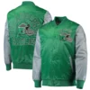 Philadelphia eagles locker room throwback satin varsity jacket green grey 3
