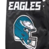 Philadelphia eagles mashup full snap satin varsity jacket black 1