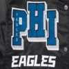 Philadelphia eagles mashup full snap satin varsity jacket black 2