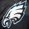 Philadelphia eagles mashup full snap satin varsity jacket black 3