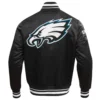 Philadelphia eagles mashup full snap satin varsity jacket black 5
