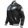 Philadelphia eagles mashup full snap satin varsity jacket black 6