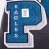 Philadelphia eagles mashup wool leather varsity jacket black 5