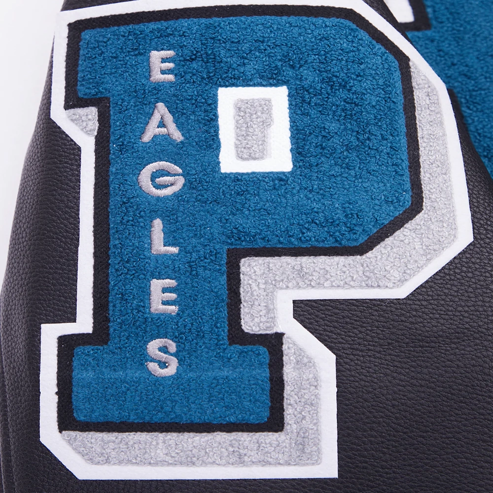 Philadelphia eagles mashup wool leather varsity jacket black 5