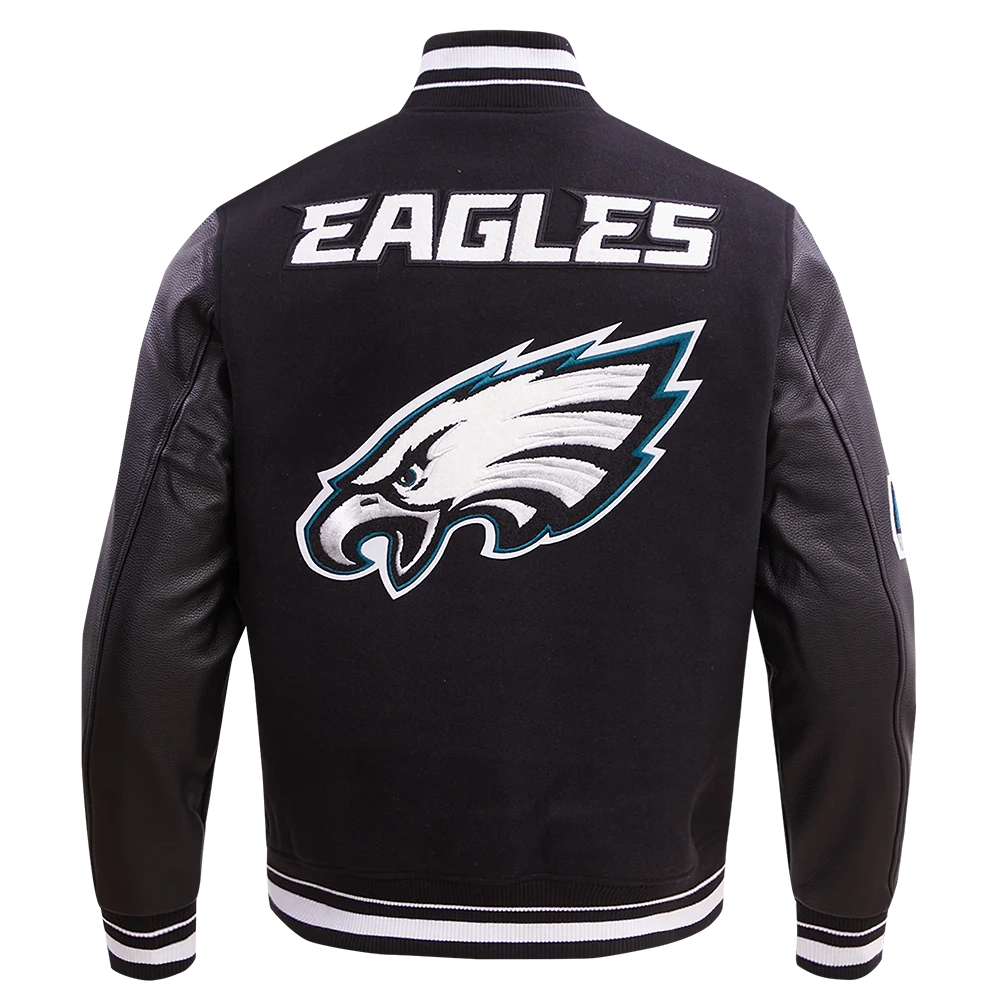 Philadelphia eagles mashup wool leather varsity jacket black 7