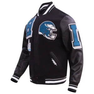 Philadelphia eagles mashup wool leather varsity jacket black 8