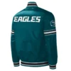 Philadelphia eagles midfield full snap satin varsity jacket green 1
