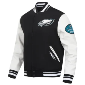Philadelphia eagles old english wool leather varsity jacket 1 1