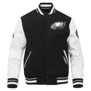 Philadelphia eagles old english wool leather varsity jacket 1