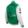 Philadelphia eagles old english wool leather varsity jacket greenwhite 4 1