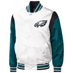 Philadelphia Eagles Pitch White/Green Satin Jacket
