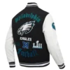 Philadelphia eagles pro prep wool leather jacket