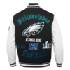 Philadelphia eagles pro prep wool leather varsity jacket