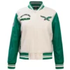 Philadelphia eagles retro classic womens wool leather varsity jacket white green 6