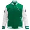 Philadelphia eagles retro classic wool leather varsity jacket green white 6