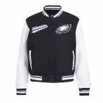 Philadelphia Eagles Script Tail Women’s Wool/Leather Jacket