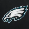 Philadelphia eagles script tail wool leather varsity jacket black white 1