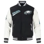 Philadelphia Eagles Script Tail Wool/Leather Jacket