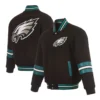 Philadelphia eagles striped black wool jacket