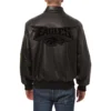 Philadelphia eagles tonal full leather bomber jacket black 2