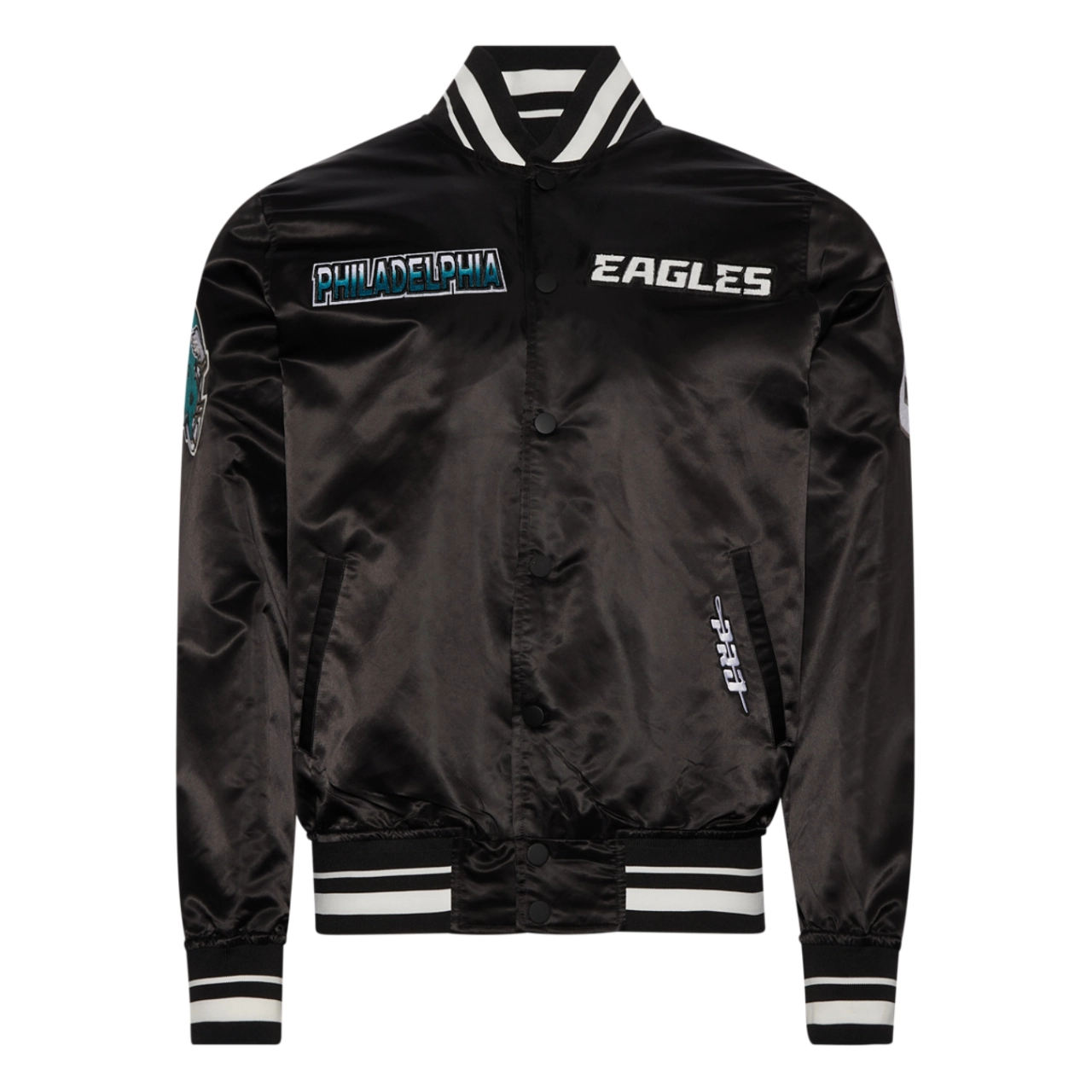 Philadelphia eagles turn it up m satin varsity jacket