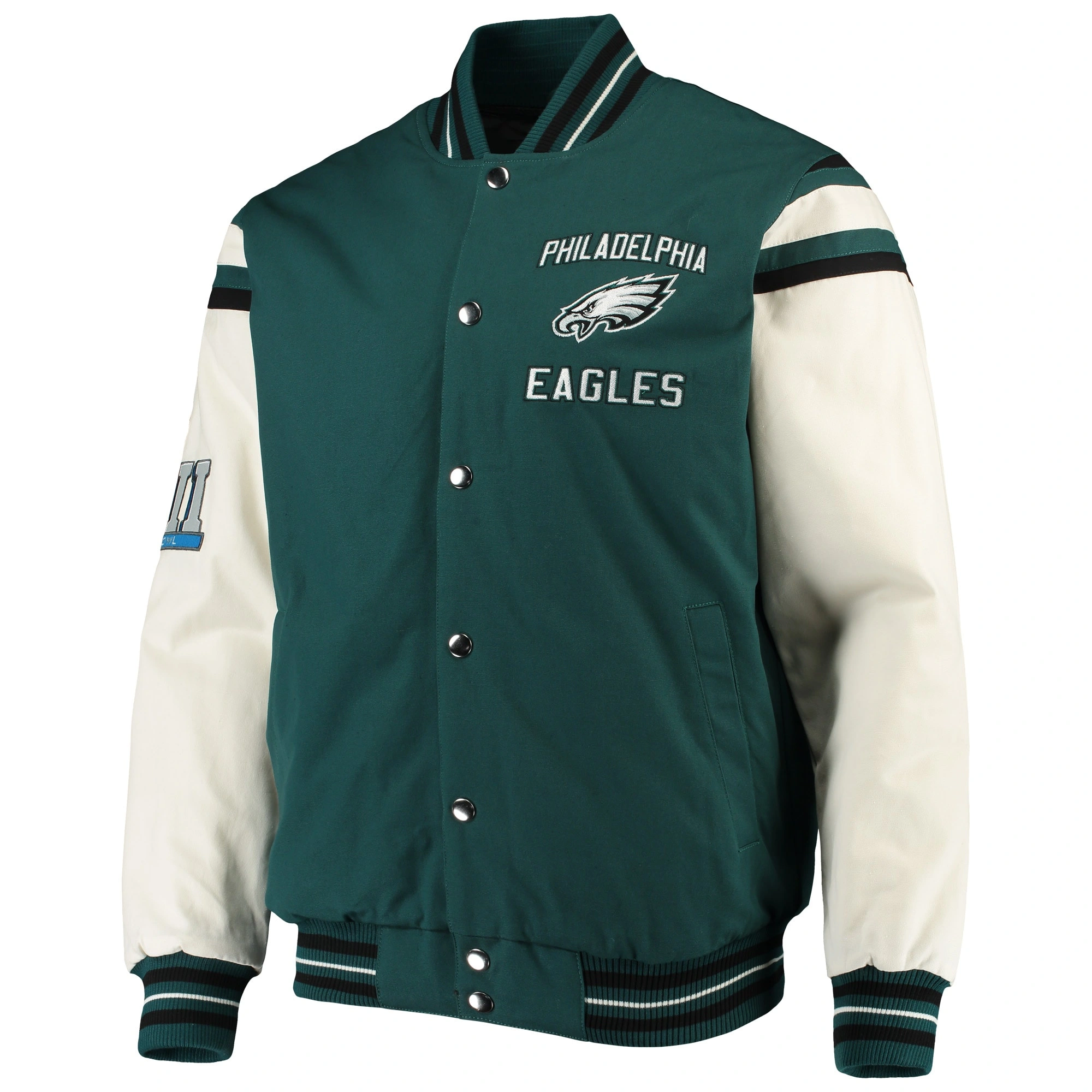 Philadelphia eagles victory formation commemorative full snap varsity jacket 1 1