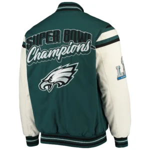 Philadelphia eagles victory formation commemorative full snap varsity jacket 2 1