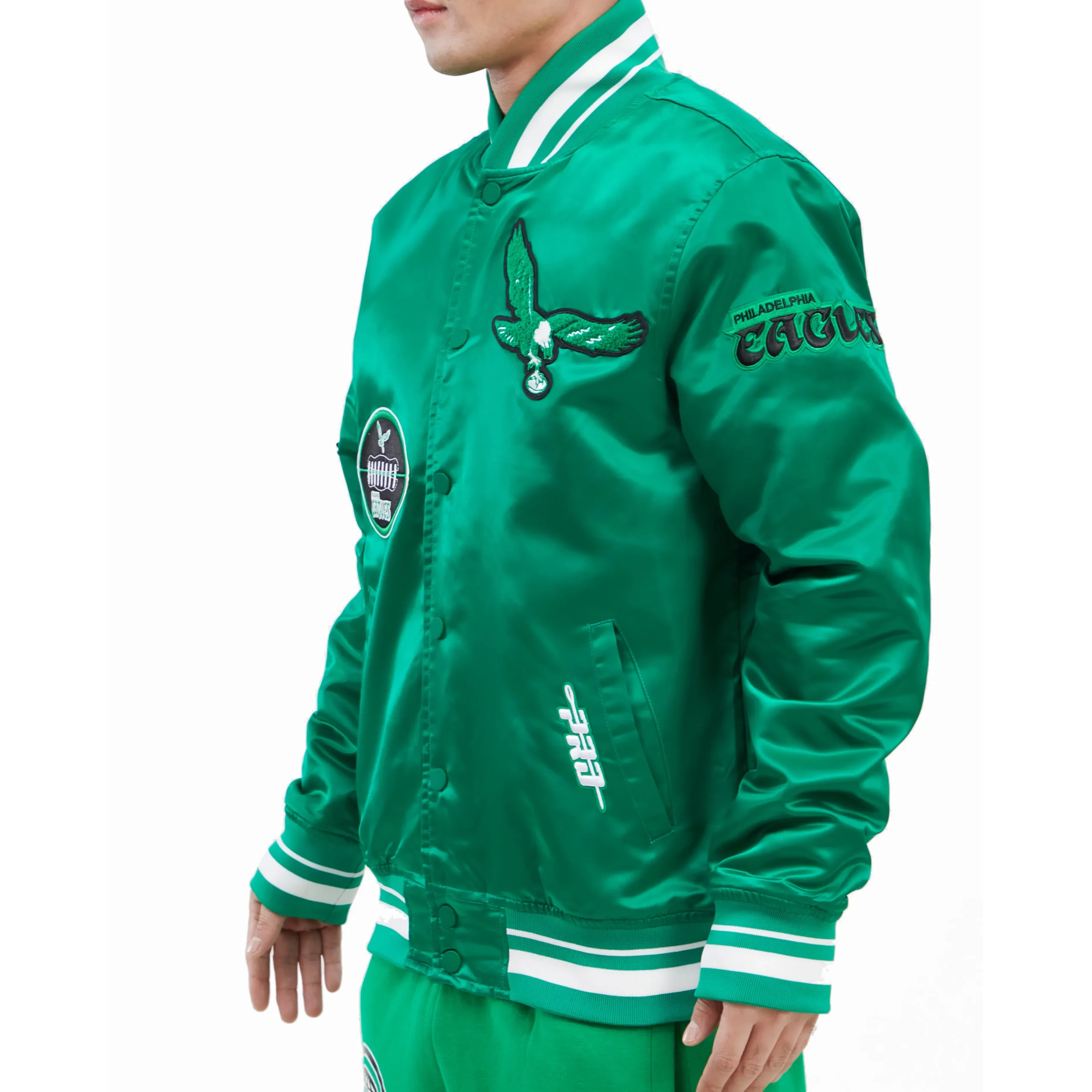Philadelphia eagles vintage old english rib satin jacket green 3 scaled 1