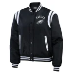 Philadelphia Eagles Women's Full-Snap Black Varsity Jacket
