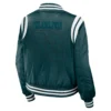 Philadelphia eagles womens full zip bomber varsity jacket green 2 1