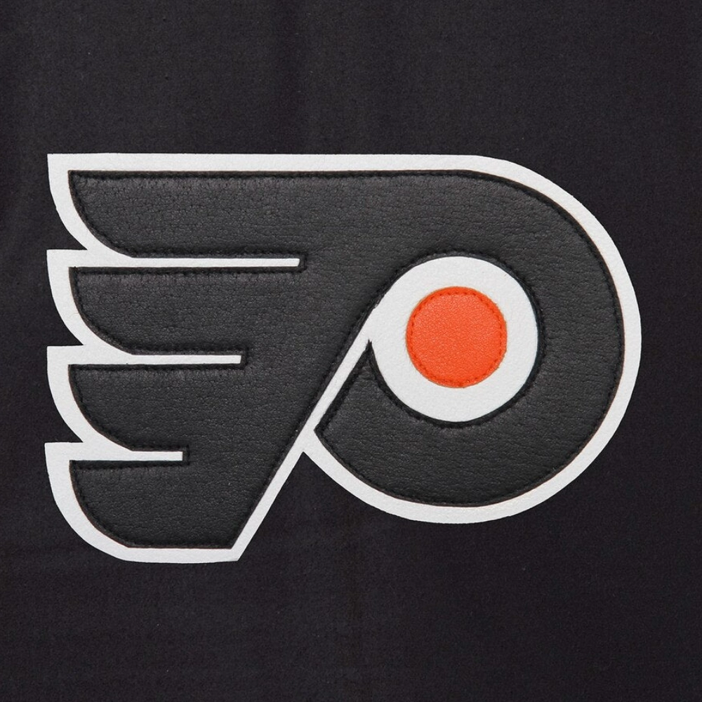 Philadelphia flyers two tone wool leather varsity jacket black white 2 1