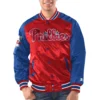 Philadelphia phillies force play satin varsity jacket red blue 1