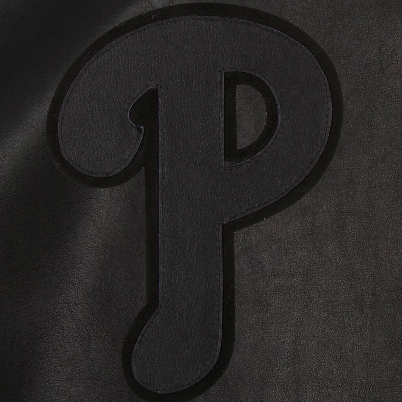 Philadelphia phillies full leather bomber varsity jacket black 3