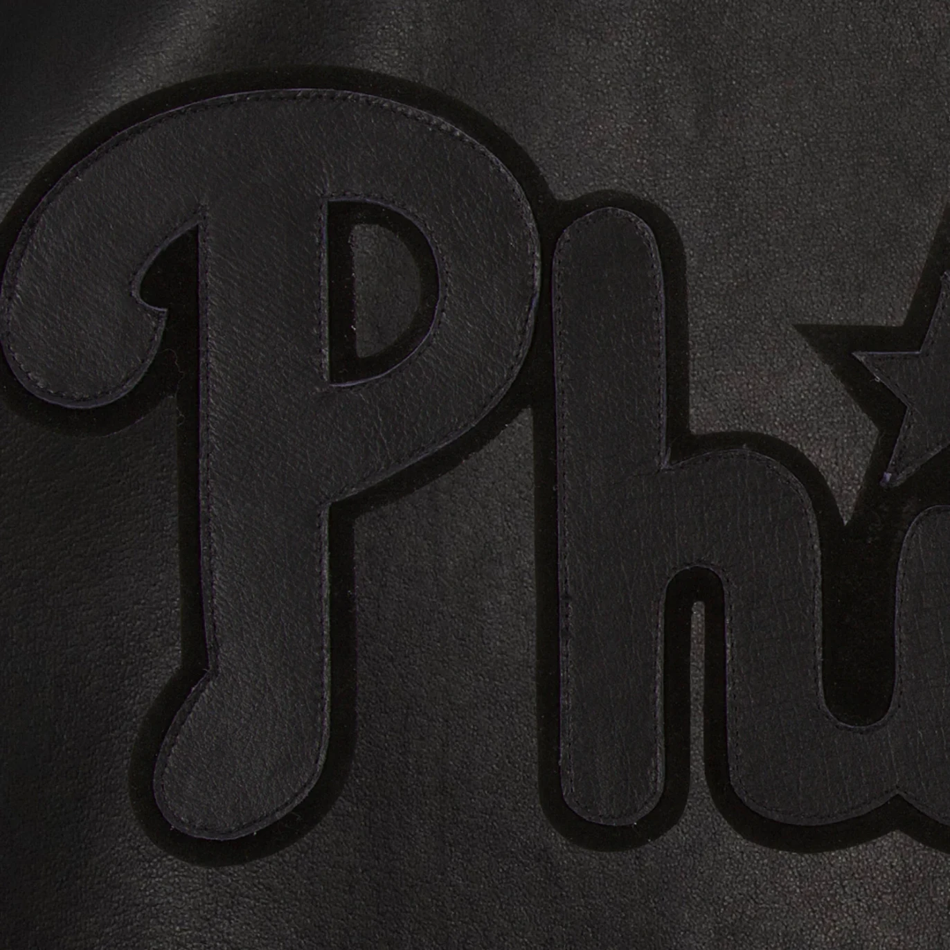 Philadelphia phillies full leather bomber varsity jacket black 4