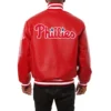 Philadelphia phillies full real leather varsity jacket red 2