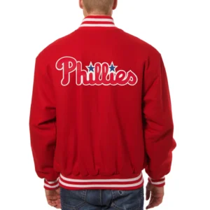 Philadelphia phillies handcrafted logo wool jacket red 2