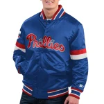 Philadelphia Phillies Home Game Blue Satin Jacket