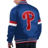 Philadelphia phillies home game satin varsity jacket blue