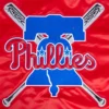 Philadelphia phillies mashup full snap satin varsity jacket red