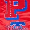 Philadelphia phillies mashup full snap satin varsity jacket red 4