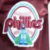 Philadelphia phillies mashup full snap satin varsity jacket wine 1