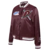 Philadelphia phillies mashup womens full snap satin varsity jacket wine 6