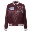 Philadelphia phillies mashup womens full snap satin varsity jacket wine 7