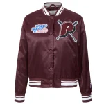 Philadelphia Phillies Mashup Women's Wine Satin Jacket