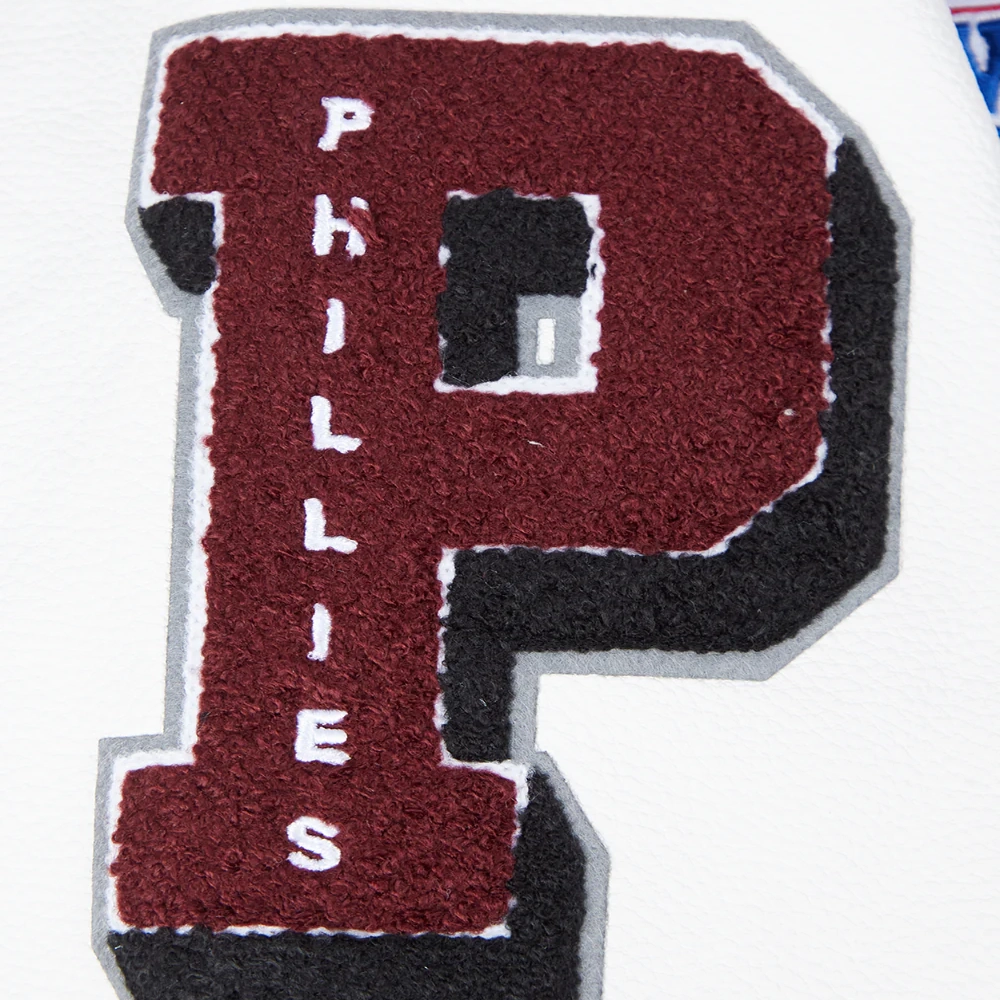 Philadelphia phillies mashup womens wool leather varsity jacket wine white 2