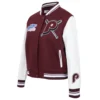 Philadelphia phillies mashup womens wool leather varsity jacket wine white 7